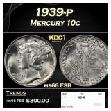 1939-p Mercury Dime 10c ms66 FSB SEGS