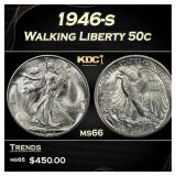1946-s Walking Liberty Half Dollar 50c Grades ms66