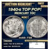 1940-s Mercury Dime TOP POP! 10c ms68+ FSB SEGS