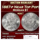 1887-p Morgan Dollar Near Top Pop! $1 ms67+ SEGS