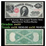 1917 $1 Large Size Legal Tender Note Grades Select