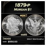 1879-p Morgan Dollar $1 Grades ms65