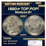 1880-p Morgan Dollar TOP POP! $1 ms66+ SEGS