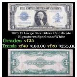 1923 $1 large size Silver Certificate Grades vf+ S