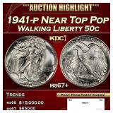 1941-p Walking Liberty Half Dollar Near Top Pop 50