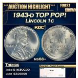 1943-d Lincoln Cent TOP POP! 1c ms68+ SEGS