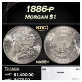 1886-p Morgan Dollar $1 ms66+ SEGS