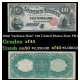 1880 $10 United States Note "Jackass Note" Grades