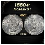 1880-p Morgan Dollar $1 Grades ms62