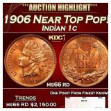 1906 Indian Cent Near Top Pop! 1c ms66 rd SEGS