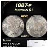 1887-p Morgan Dollar $1 ms66+ SEGS