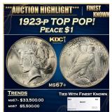 1923-p Peace Dollar TOP POP! $1 ms67+ SEGS