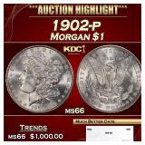 1902-p Morgan Dollar $1 ms66 SEGS