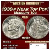 1939-p Mercury Dime Near Top Pop! 10c ms68+ SEGS
