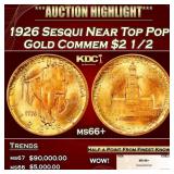1926 Sesqui Gold Commem Near Top Pop! $2 1/2 ms66+