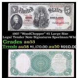 1907 $5 Large Size Legal Tender Note "WoodChopper"