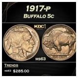 1917-p Buffalo Nickel 5c Grades ms63