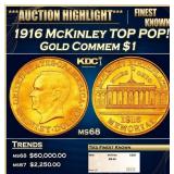 1916 McKinley Gold Commem Dollar TOP POP! 1 ms68 S