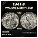 1941-s Walking Liberty Half Dollar 50c Grades ms65