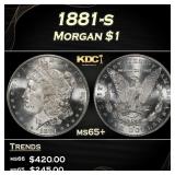 1881-s Morgan Dollar $1 Grades ms65+