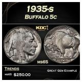 1935-s Buffalo Nickel 5c Grades ms65
