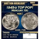 1945-d Mercury Dime TOP POP! 10c ms68+ FSB SEGS