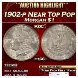 1902-p Morgan Dollar Near Top Pop $1 ms66+ SEGS