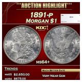 1891-p Morgan Dollar $1 ms64+ SEGS