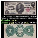 1891 $2 Large Size Silver Certificate "Windom Note