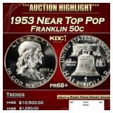 1953 Proof Franklin Half Dollar Near Top Pop 50c p