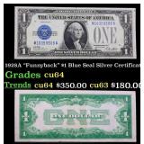 1928A $1 Blue Seal Silver Certificate "Funnyback"