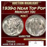 1939-d Mercury Dime Near Top Pop! 10c ms68 FSB SEG