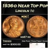 1936-d Lincoln Cent Near Top Pop 1c ms67 rd SEGS