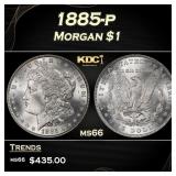 1885-p Morgan Dollar $1 Grades ms66