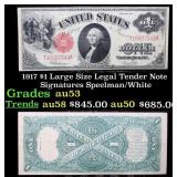 1917 $1 Large Size Legal Tender Note Grades Select