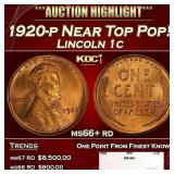 1920-p Lincoln Cent Near Top Pop! 1c ms66+ rd SEGS