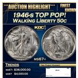 1946-s Walking Liberty Half Dollar TOP POP! 50c ms