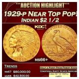 1929-p Gold Indian Quarter Eagle Near Top Pop! $2