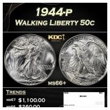 1944-p Walking Liberty Half Dollar 50c ms66+ SEGS