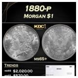 1880-p Morgan Dollar $1 ms65+ SEGS