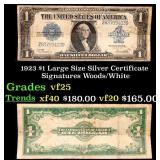 1923 $1 large size Silver Certificate Grades vf+ S