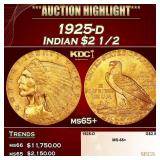 1925-d Gold Indian Quarter Eagle $2 1/2 ms65+ SEGS