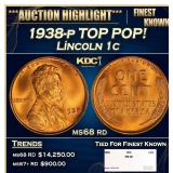 1938-p Lincoln Cent TOP POP! 1c ms68 rd SEGS
