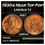 1930-s Lincoln Cent Near Top Pop! 1c Grades ms66 r