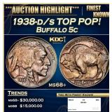 1938-d/s Buffalo Nickel TOP POP! 5c ms68+ SEGS