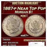 1887-p Morgan Dollar Near Top Pop $1 ms67+ SEGS