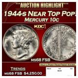1944-s Mercury Dime Near Top Pop! 10c ms68 FSB SEG