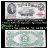1917 $2 Large Size Legal Tender Note Thomas Jeffer