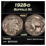 1928-d Buffalo Nickel 5c Grades ms65