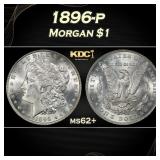 1896-p Morgan Dollar $1 Grades ms62+